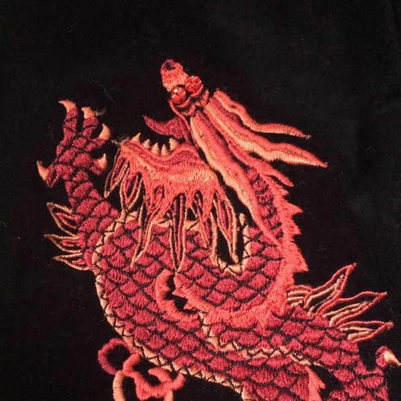 RARE Vivienne Tam Size 1 Velvet Dragon Pants - Picture 4 of 5